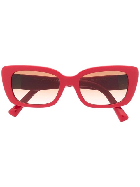 Valentino Eyewear Roman Stud square-frame sunglasses - Red - zdjęcie produktu nr 1