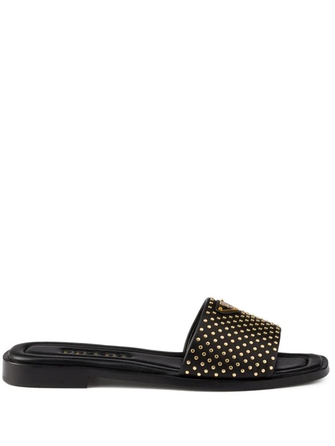 Prada stud-embellished leather sandals - Black - zdjęcie produktu nr 1