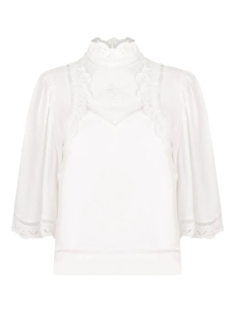 ISABEL MARANT embroidered lace-trimmed blouse - White - zdjęcie produktu nr 1