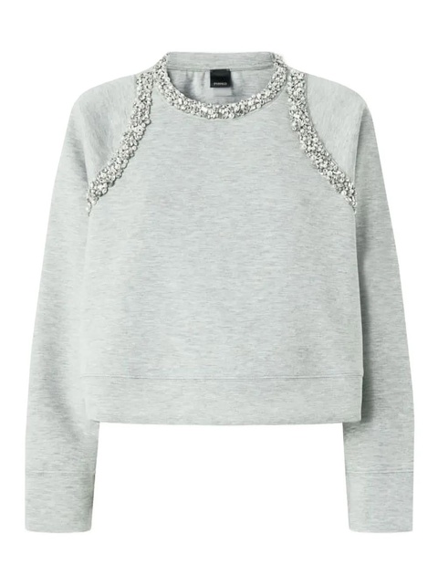 PINKO embellished-neckline sweatshirt - Grey - zdjęcie produktu nr 1