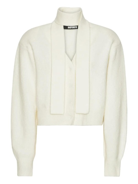 ROTATE BIRGER CHRISTENSEN knit scarf-neck cardigan - White - zdjęcie produktu nr 1