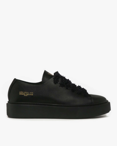 VANDA NOVAK - Czarne sneakersy ze skóry Grace - zdjęcie produktu nr 2