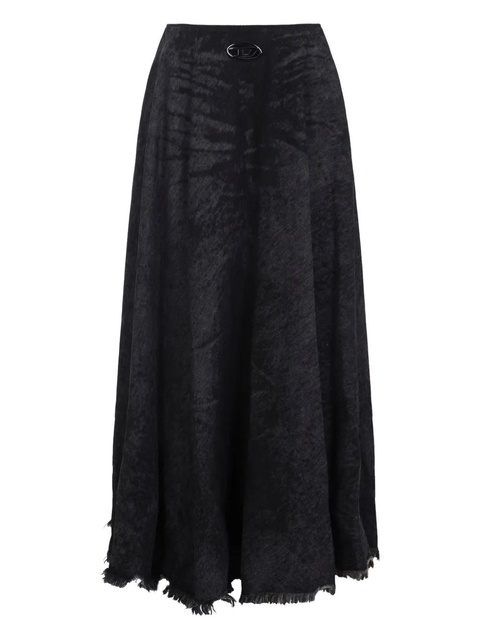 Diesel frayed-hem a-line skirt - Black - zdjęcie produktu nr 2