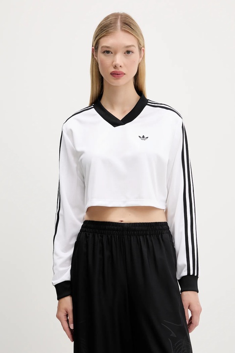adidas Originals longsleeve Jacquard Ls Top kolor biały JV9740 - zdjęcie produktu nr 1