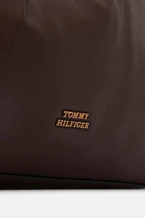 Tommy Hilfiger torebka skórzana kolor brązowy AW0AW18307 - zdjęcie produktu nr 2