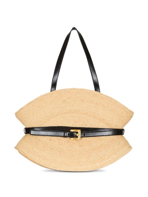 Balmain medium Shuffle raffia bag - Neutrals - zdjęcie produktu nr 1