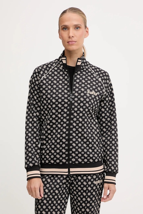 Guess bluza AGGIE damska kolor czarny wzorzysta V5YQ03 KB212 - zdjęcie produktu nr 1