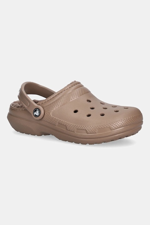 Crocs kapcie Classic Lined Clog kolor brązowy 203591 - zdjęcie produktu nr 1
