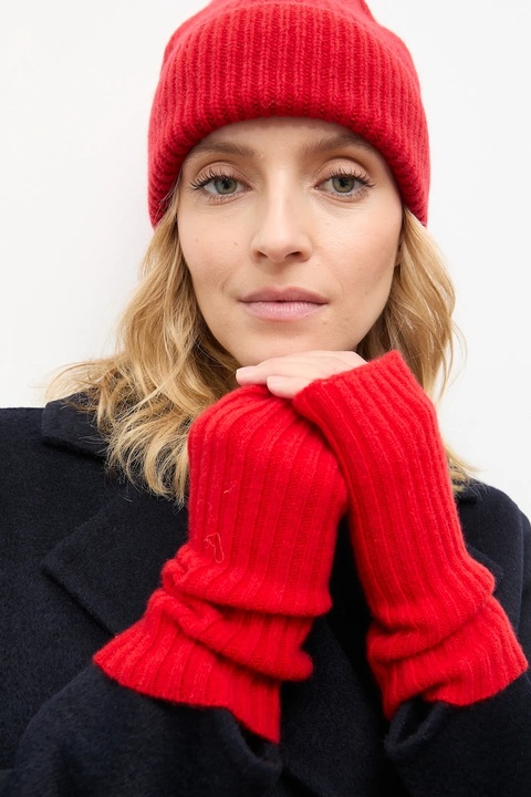 Answear.LAB czapka wełniana kolor czerwony - zdjęcie produktu nr 2