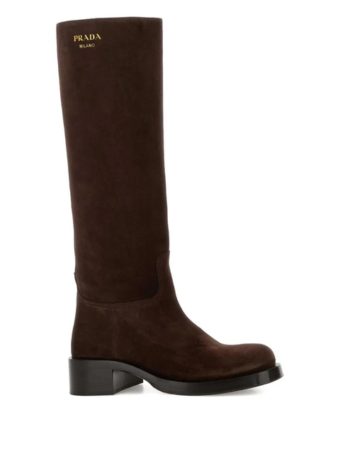 Prada suede ankle length boots - Brown - zdjęcie produktu nr 2