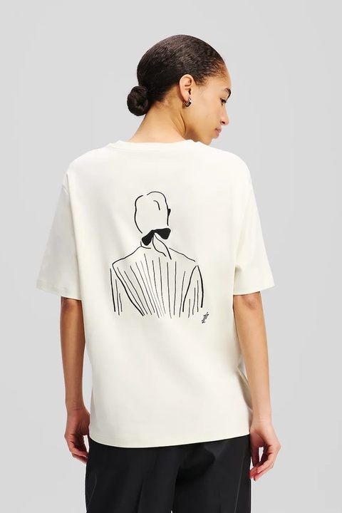 Karl Lagerfeld t-shirt bawełniany damski kolor beżowy A2W17089 - zdjęcie produktu nr 2
