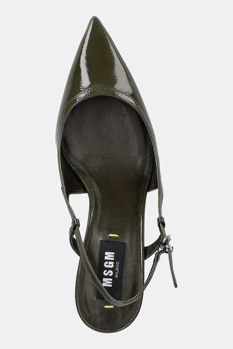 MSGM szpilki skórzane kolor zielony 3941MDS931 818 - zdjęcie produktu nr 2