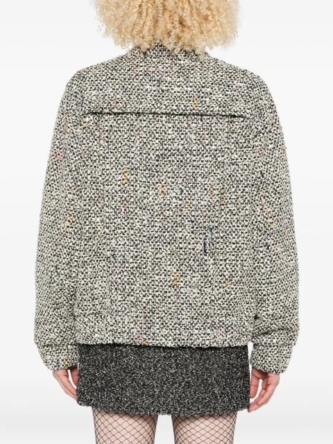 Alessandra Rich tweed speckled bomber jacket - White - zdjęcie produktu nr 2