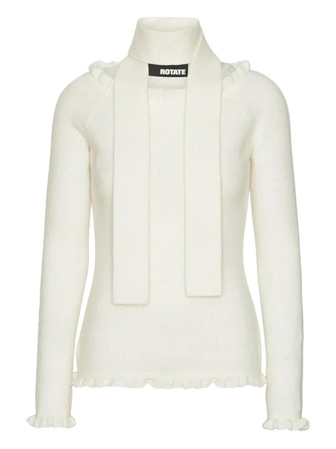 ROTATE BIRGER CHRISTENSEN ruffled-detail off-shoulder top - Neutrals - zdjęcie produktu nr 1