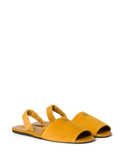 Miu Miu ruched suede sandals - Yellow - zdjęcie produktu nr 2