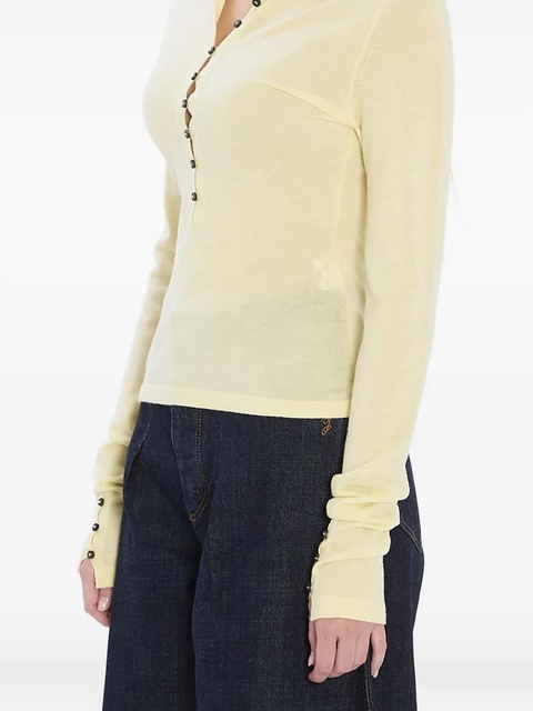 Jacquemus polo-collar buttoned bouse - Yellow - zdjęcie produktu nr 1