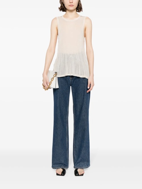 Victoria Beckham semi-sheer slub tank top - Neutrals - zdjęcie produktu nr 2