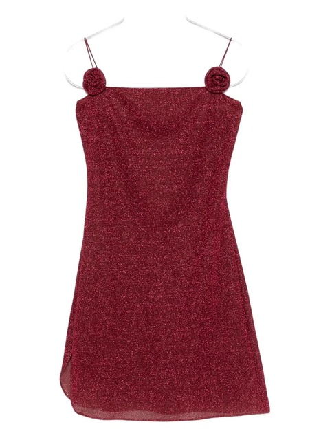 Oséree rose-appliqué mini dress - Red - zdjęcie produktu nr 1
