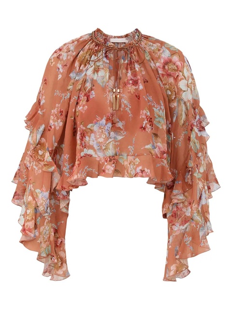 ZIMMERMANN ruffled awakened blouse - Orange - zdjęcie produktu nr 2