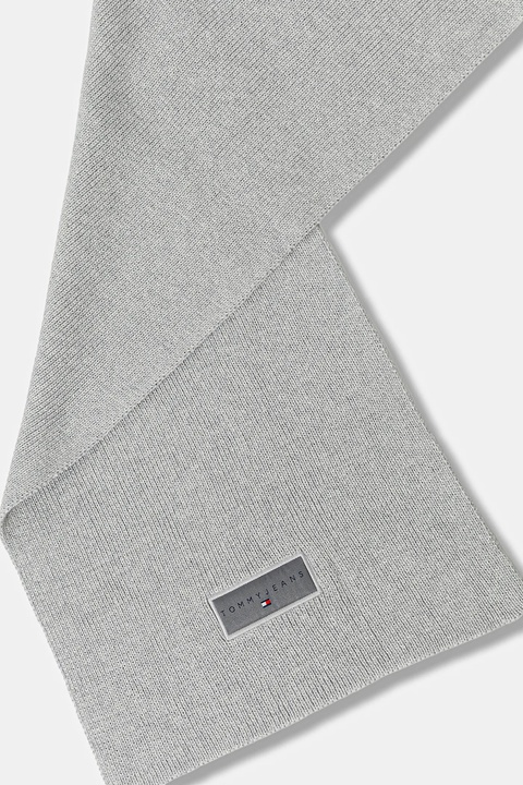 Tommy Jeans szalik bawełniany damski kolor szary gładki AW0AW18209 - zdjęcie produktu nr 1