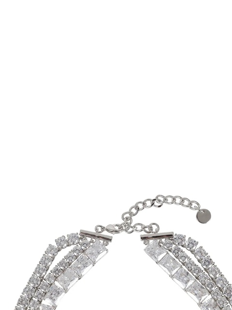Self-Portrait Multi Crystal chocker necklace - Silver - zdjęcie produktu nr 2