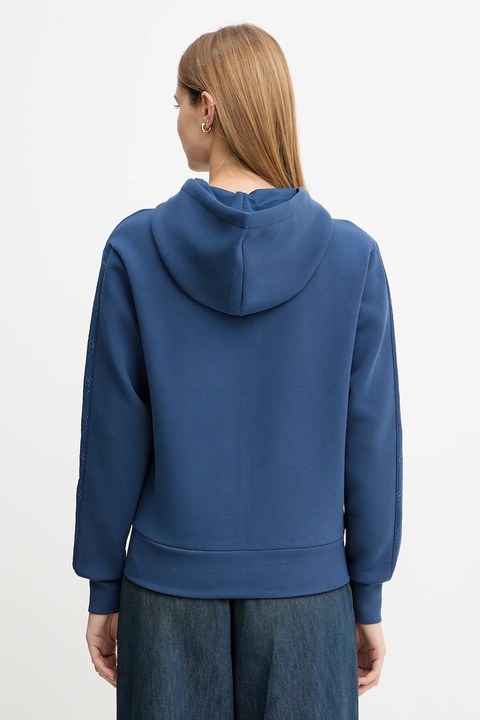 Guess bluza damska kolor niebieski z kapturem z aplikacją W5YQ05 KBYE2 - zdjęcie produktu nr 2