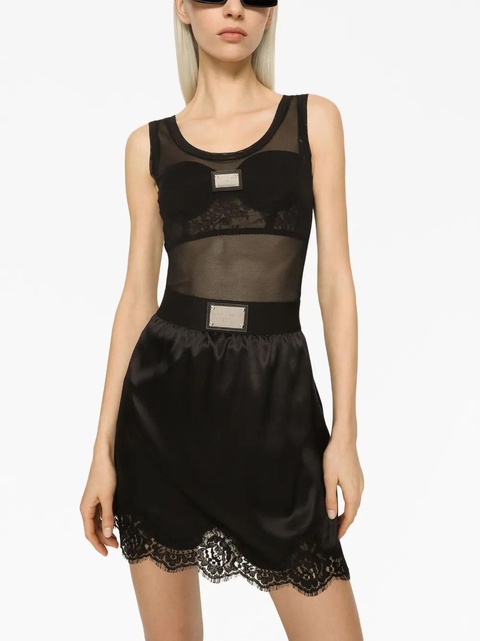 Dolce & Gabbana logo-plaque U-neck tank top - Black - zdjęcie produktu nr 2