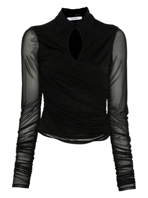 Max Mara mesh-sleeve blouse - Black - zdjęcie produktu nr 1