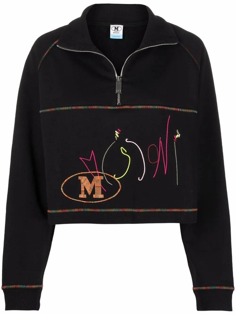 Missoni logo-embroidered funnel neck sweatshirt - Black - zdjęcie produktu nr 1