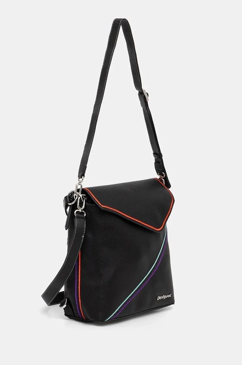 Desigual plecak CLEO BLACK JERSEY damski kolor czarny mały z aplikacją 24WAKP14 - zdjęcie produktu nr 1