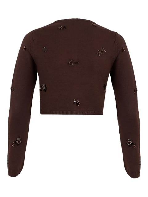 Simkhai Zadie embellished cropped cardigan - Brown - zdjęcie produktu nr 2