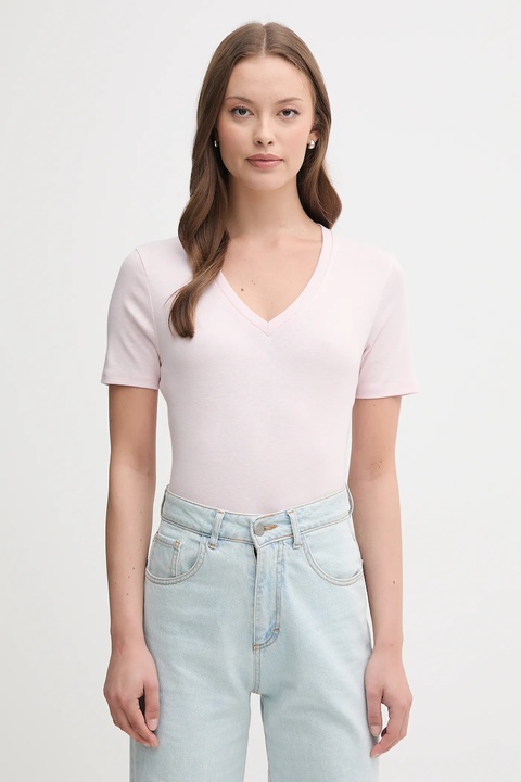United Colors of Benetton t-shirt bawełniany damski kolor różowy 3GA2E4230 - zdjęcie produktu nr 1