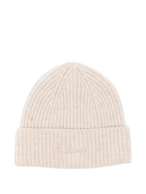 MC2 Saint Barth Moss ribbed-logo beanie hat - Neutrals - zdjęcie produktu nr 1