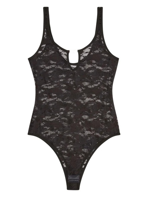 Diesel logo-plaque lace bodysuit - Black - zdjęcie produktu nr 1