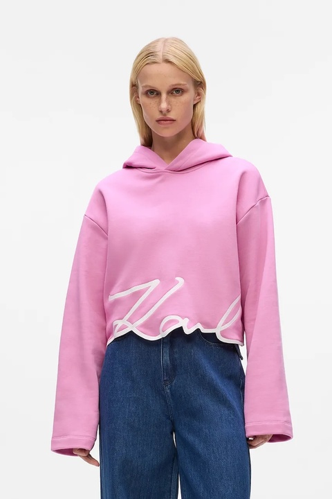 Karl Lagerfeld bluza damska kolor różowy z aplikacją A4W20039 - zdjęcie produktu nr 1