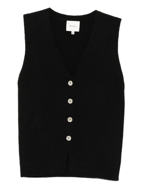 Reformation Linden vest top - Black - zdjęcie produktu nr 1