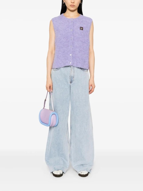 American Vintage logo-patched sleveeless cardigan - Purple - zdjęcie produktu nr 2