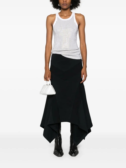 The Attico asymmetric cotton midi skirt - Black - zdjęcie produktu nr 2