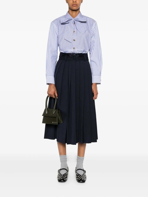 SANDRO pinstripe pleated midi skirt - Blue - zdjęcie produktu nr 2