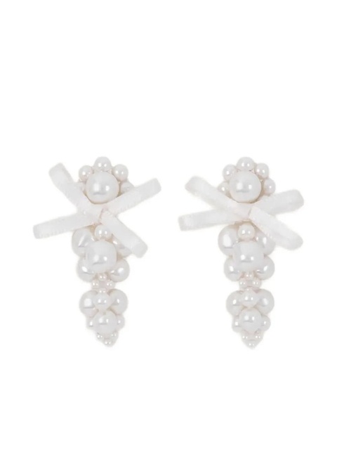 Simone Rocha bow-detail pearl-cluster earrings - White - zdjęcie produktu nr 1