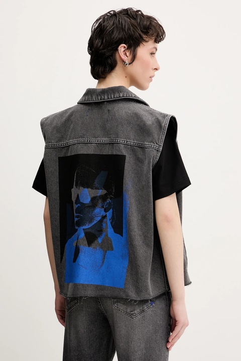 Karl Lagerfeld Jeans bezrękawnik damski kolor szary przejściowy A2W14014 - zdjęcie produktu nr 1