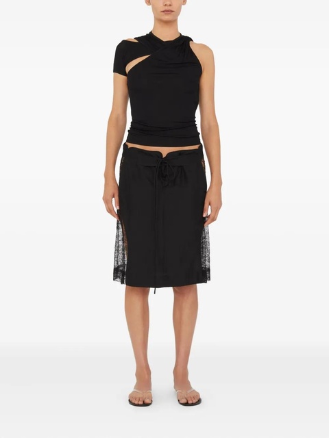Christopher Esber draped one-shoulder rib top - Black - zdjęcie produktu nr 2