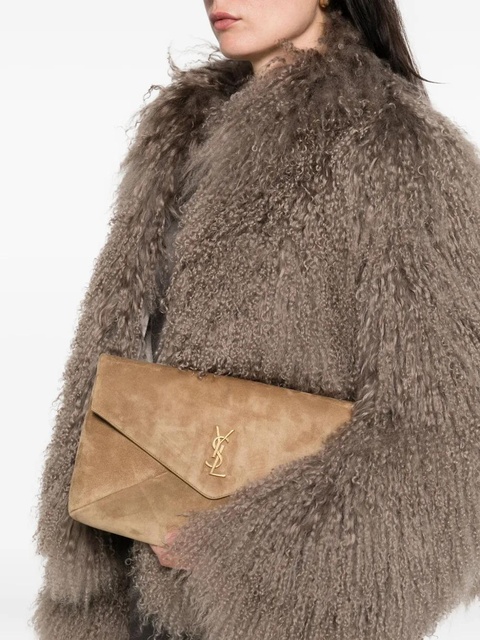 Saint Laurent large Envelope logo clutch bag - Brown - zdjęcie produktu nr 2