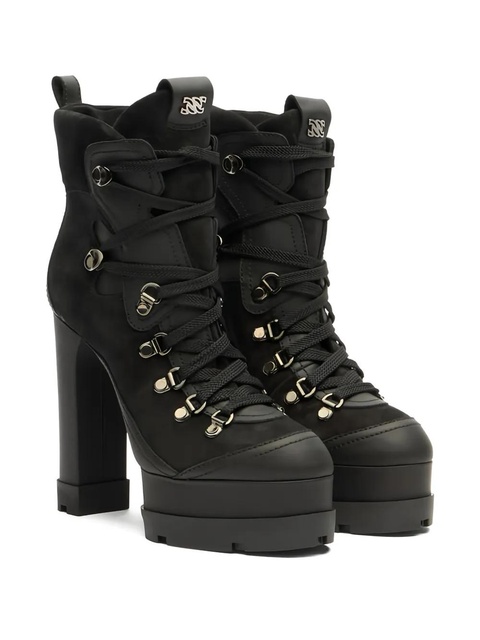 Casadei 120mm platform lace-up boots - 9000 BLACK - zdjęcie produktu nr 1
