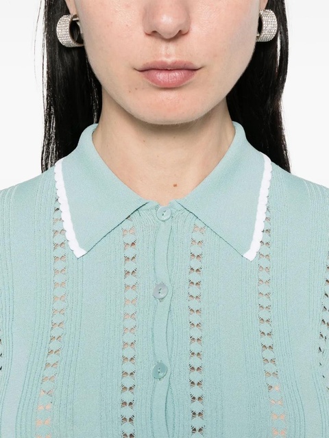Blumarine open-knit cardigan - Blue - zdjęcie produktu nr 2