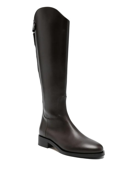 Aeyde zip-fastening leather knee-high boots - Brown - zdjęcie produktu nr 1