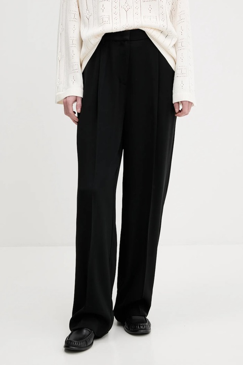 Tommy Hilfiger spodnie damskie kolor czarny proste high waist WW0WW46749 - zdjęcie produktu nr 1