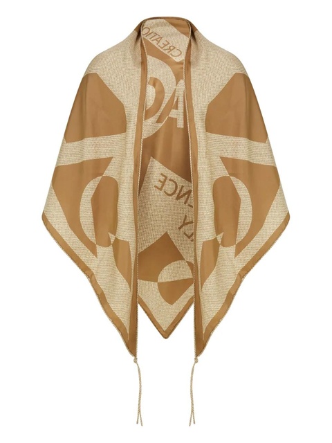 Ferragamo Venna graphic-print triangle scarf - Neutrals - zdjęcie produktu nr 1