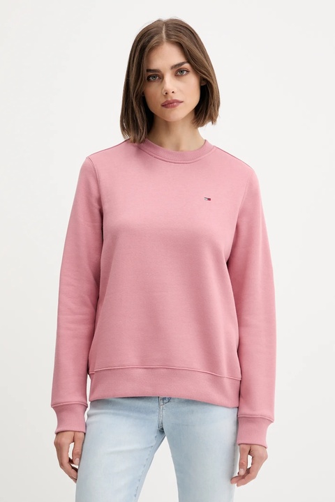 Tommy Jeans bluza damska kolor różowy gładka DW0DW19959 - zdjęcie produktu nr 1