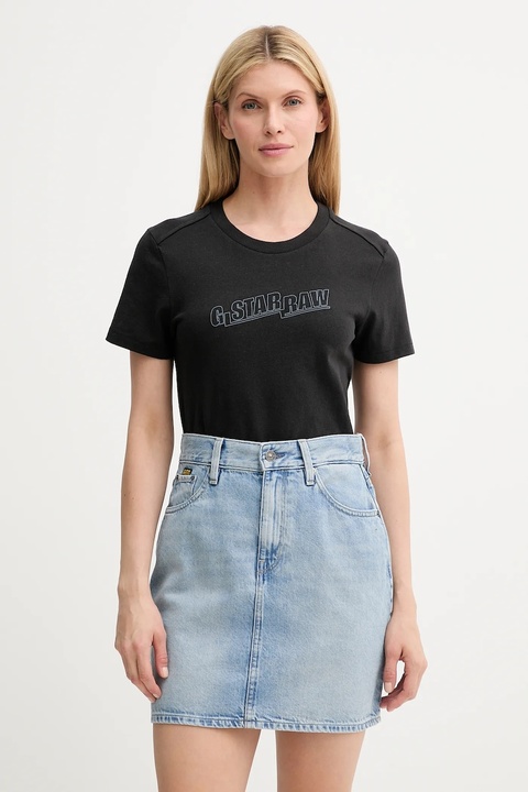 G-Star t-shirt bawełniany damski kolor czarny D26248-D101 - zdjęcie produktu nr 1